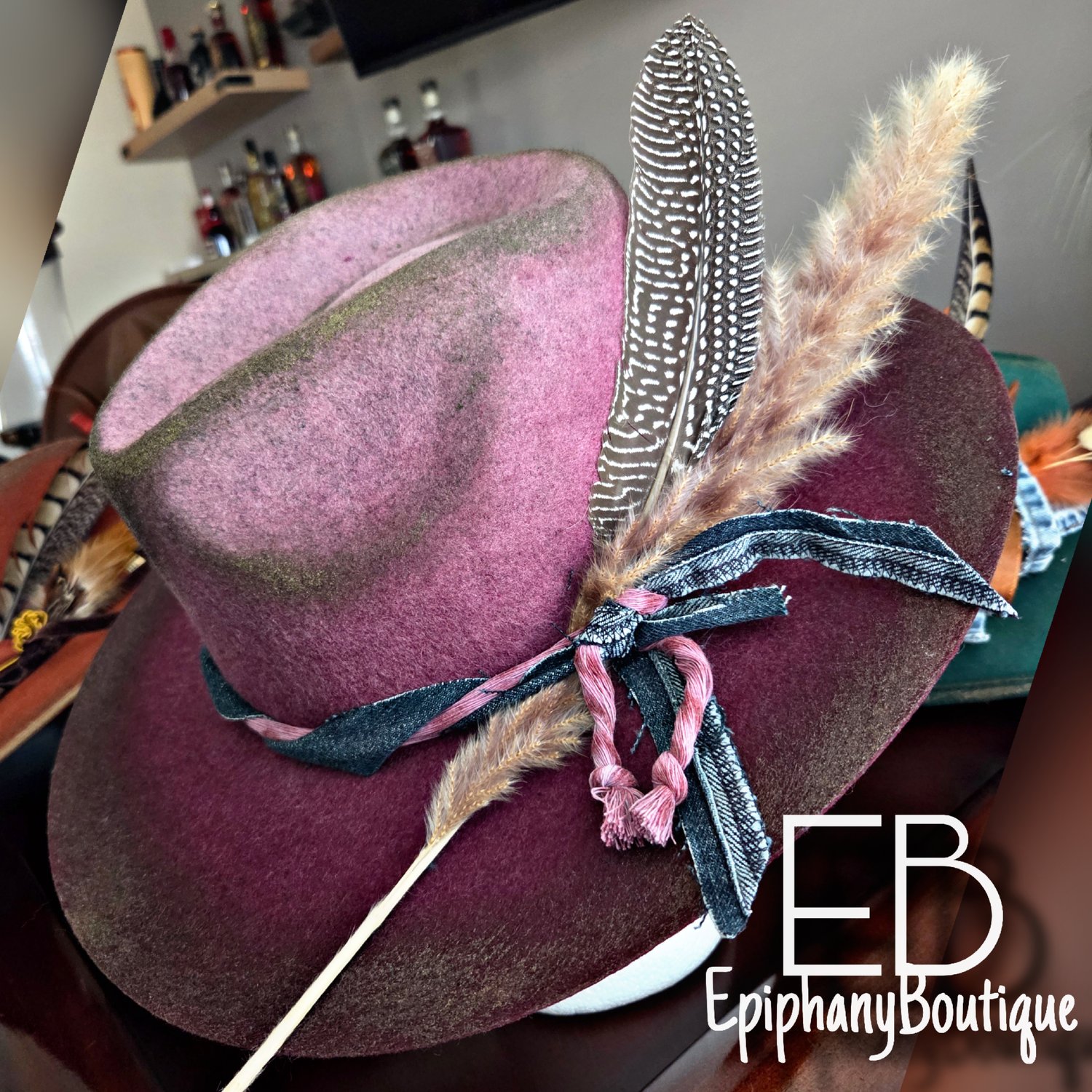 Image of EB Custom Brims: Burgundy Ombre A