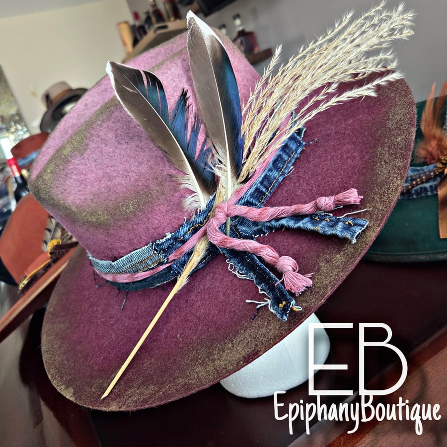 Image of EB CUSTOM Brims: Burgundy Ombre B