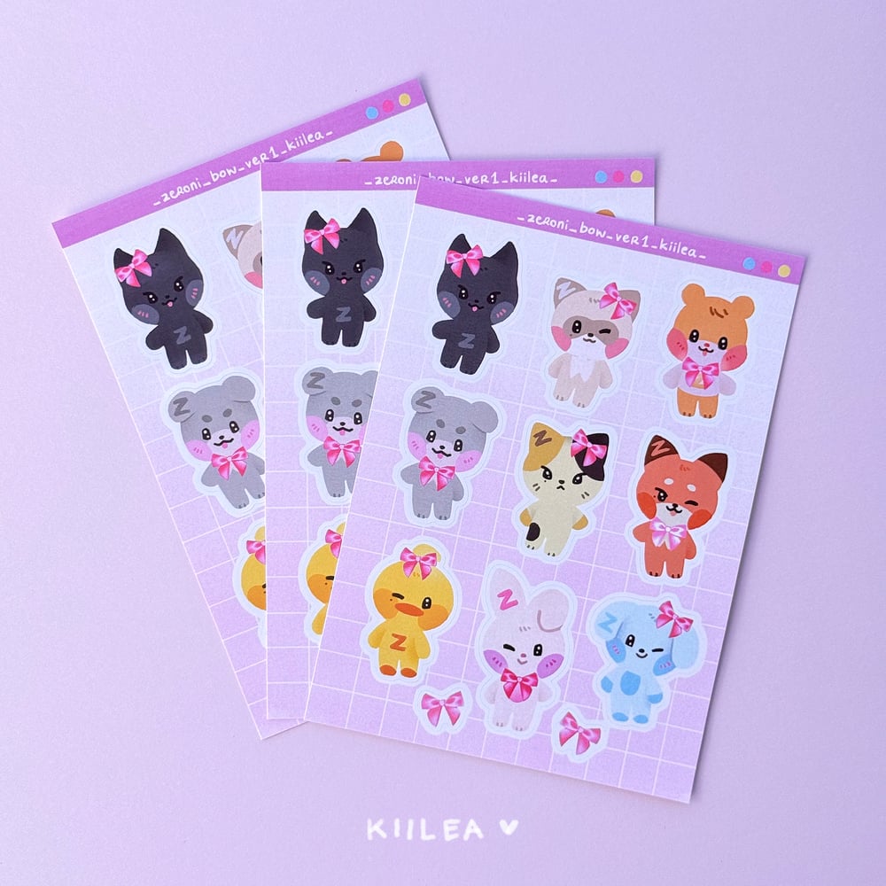 Image of zeroni bow sticker sheet B GRADE