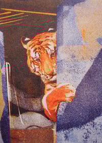 Image 1 of A head filled with tigers... (close-up variation) Risograph Print