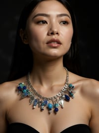 Chunky Silver blues necklace 