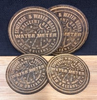 Image 3 of NOLA round wood coasters