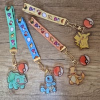 Image 1 of Choose Your Starter - Wristlet and Charm Video Game Keychain (Set of 1 Wristlet, 2 Charms)