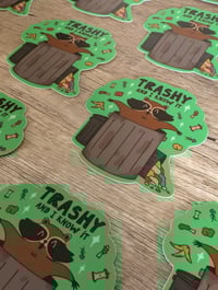 Image 3 of Trashy and I Know It - Cute Funny Raccoon Vinyl Sticker