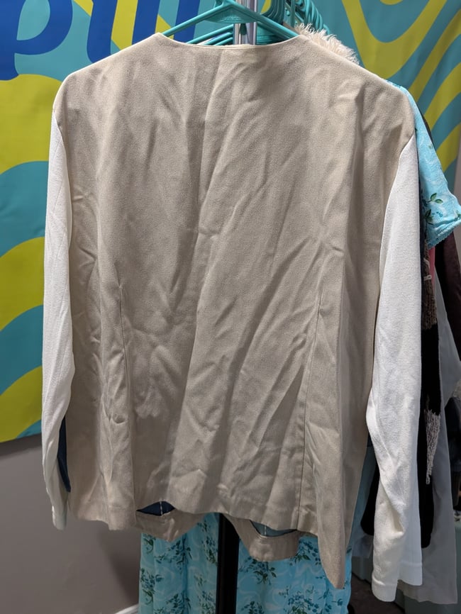 Vntg Alfred Dunner Embroidered Patchwork Vest Long Sleeve Shirt Sz L