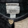 Vntg Christopher & Banks Embroidered Color Block Autumn Leaf Cardigan Sweater Sz M