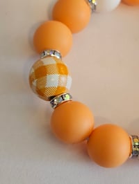 Image 5 of Game day beaded wristlet key chain with plaid focal bead 