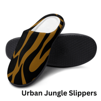 Image 2 of Koffee Slippers N' Kreme Men's Animal Print Striped Cotton Slippers