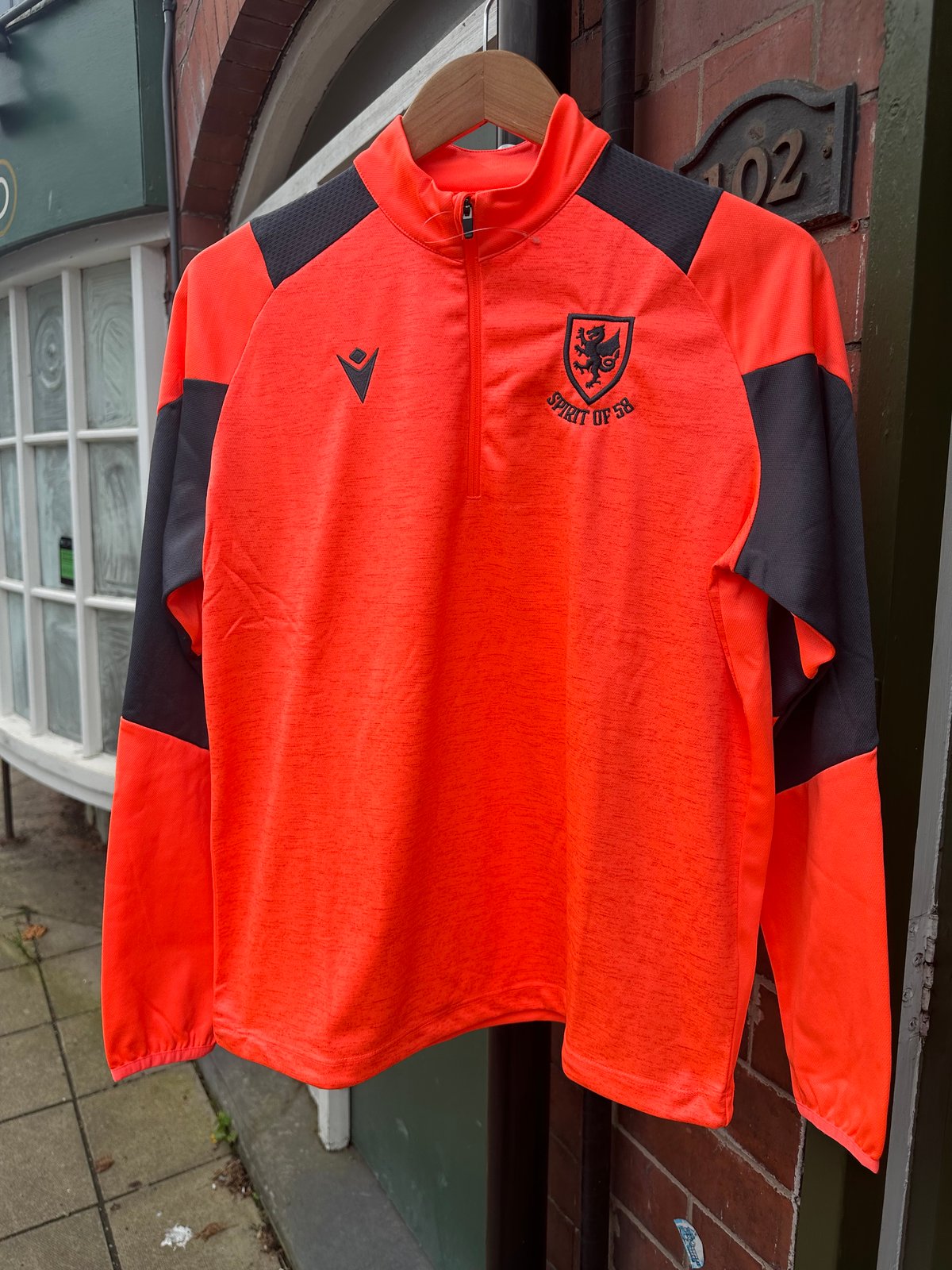 Image of Spirit of 58 Training 1/4 Zip Top Neon Coral/Anthracite 