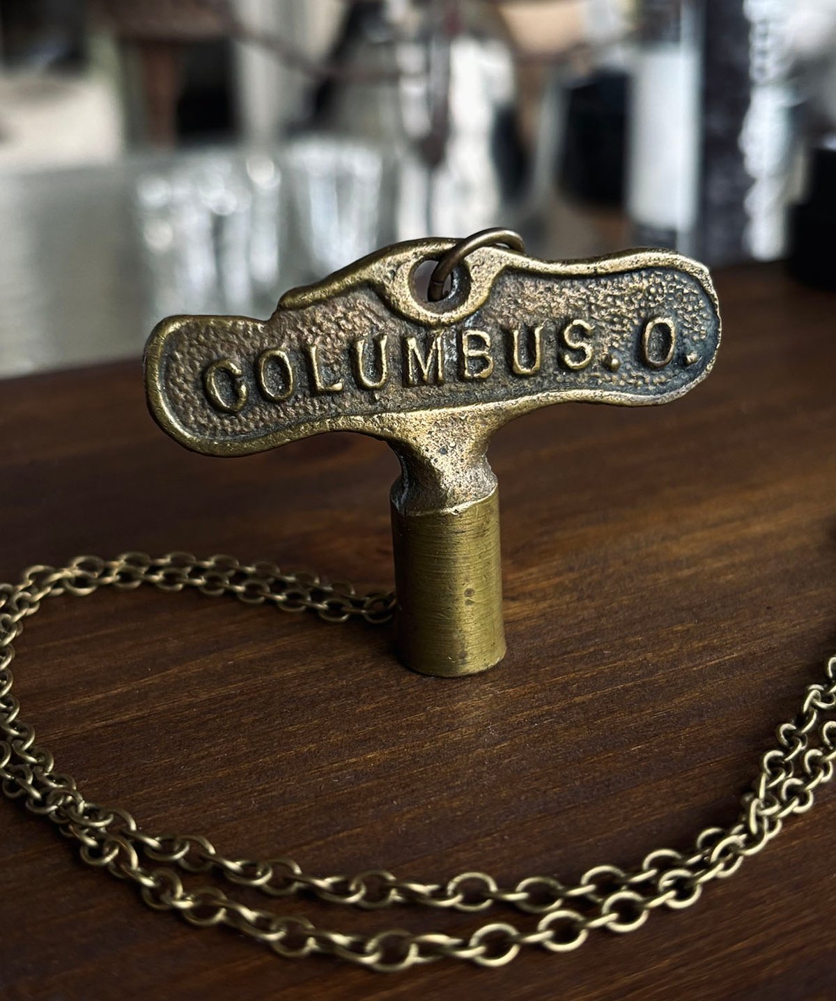 Columbus Ohio gas key necklace