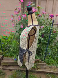 Image 2 of Cotton Kitchen Smock-Apron in Tan & Black