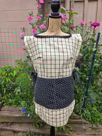 Image 1 of Cotton Kitchen Smock-Apron in Tan & Black