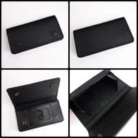 "Black on Black - Long Double Snap Wallet"