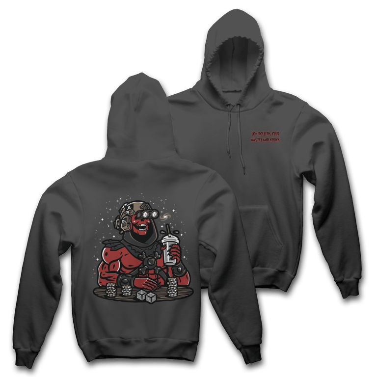 LRC x WLK - " D.O.M. " - CHARCOAL HEAVYWEIGHT HOODIE