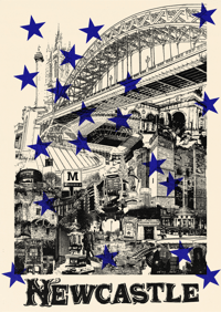 NEWCASTLE - 2 COLOUR SCREENPRINT 