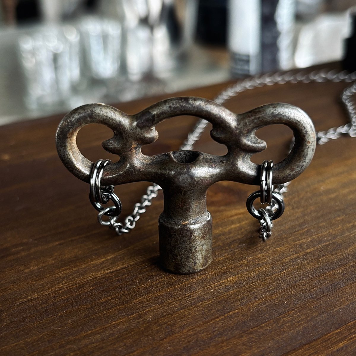 Antique gas key necklace