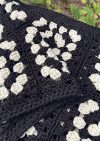 Image 4 of Black Granny Square Cowl
