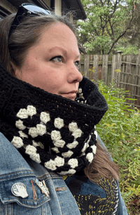 Image 3 of Black Granny Square Cowl
