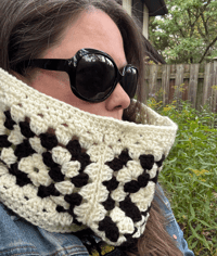 Image 1 of White Granny Square Cowl