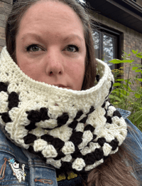 Image 2 of White Granny Square Cowl