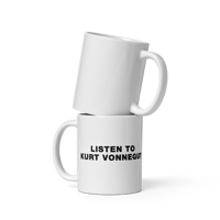 Image 1 of "LISTEN TO KURT VONNEGUT" White Diner Coffee Mug