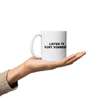 Image 2 of "LISTEN TO KURT VONNEGUT" White Diner Coffee Mug