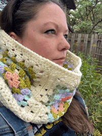 Image 2 of Pastel Multi Colour Granny Square Cowl