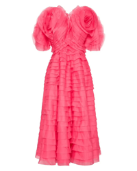 Image 2 of Aje Amour Ruffle Midi Dress Pink AU 4 Women’s Formal Cocktail Wedding Guest Gown