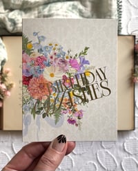 Image 2 of Gold Lux : Amongst the Wild Flowers : Birthday Wishes Greeting Card