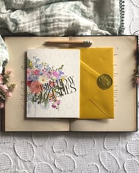 Image 5 of Gold Lux : Amongst the Wild Flowers : Birthday Wishes Greeting Card