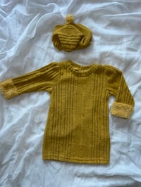 Ribbed Long Sleeve Dress with Hat