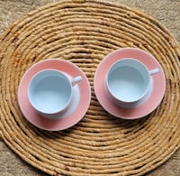 Image 2 of Vintage Fitz & Floyd Rondelet Peach Cups & Ssucers