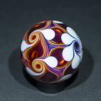 Image 1 of Red and White Pinwheel Marble
