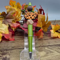 Image 1 of Spider Pumpkin Beaded Pen 