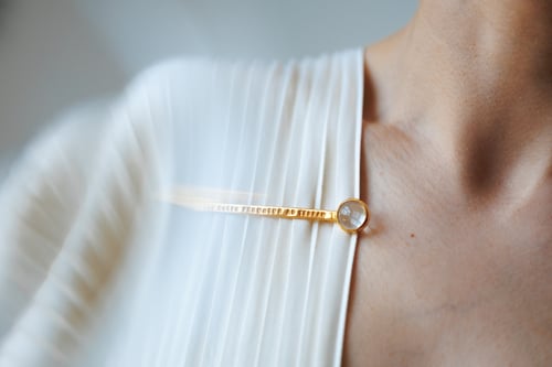 Image of "Rays of sun.." gold plated silver brooch with rock crystal  · RADII SOLIS.. ·