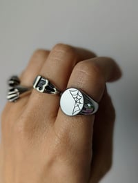 Image 3 of Cobweb Oval Signet Ring