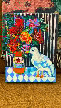 Image 2 of  Seagull dreaming to be a bat. Original painting
