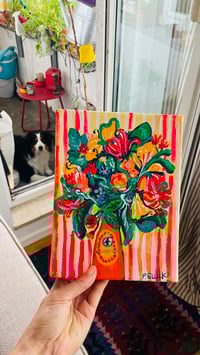 Image 3 of Flower in mate Original Painting