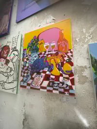 Image 2 of Cat and Aperitivo Original Canvas