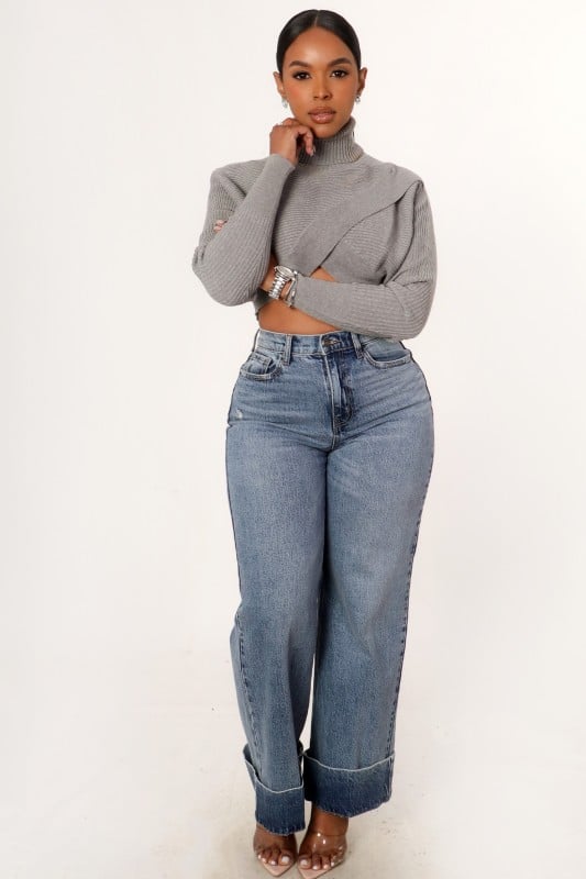 Image of Cuffed Denim Jeans