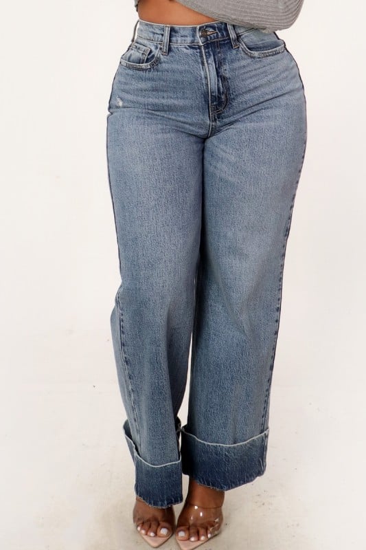 Image of Cuffed Denim Jeans