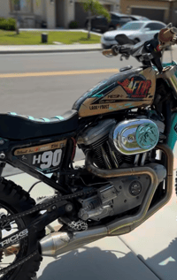 Image 2 of Slimsfab- "Competition" steel is reel oil bag. 86-2003 sportsters (stock swing-arm frame)