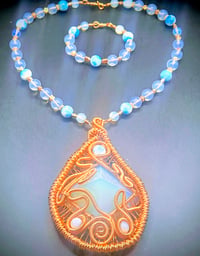 Image 2 of Opalite Pyramid Pendant/Necklace with matching Bracelet 