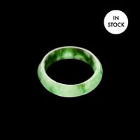 Image 1 of Premium Green And Black Jade Ring Band 