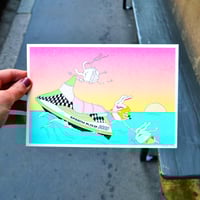 Image 3 of  Sausage Dogs/Jetski/Sand castle/Ricard - Riso postcard