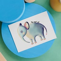 Image 3 of Postkarte Blauer Elefant