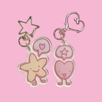 Image 3 of Playful Star and Heart Keychain 