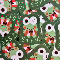 Image 2 of  'STFU'  Keroppi Vinyl Sticker 