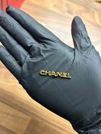 C.c gold leter metal flat back charm (10 LEFT TO PURCHASE)