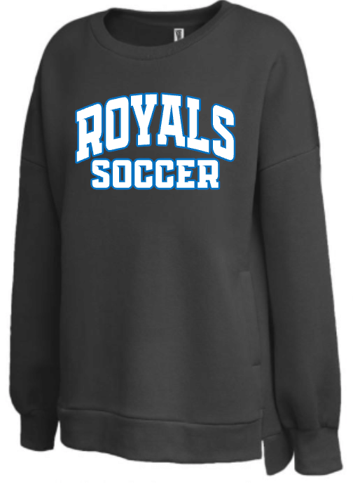 Image of 2025 LADIES ROYALS Soccer Drop Tail Sweatshirt (BLACK)
